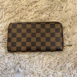 Elegant Checkered Brown Wallet